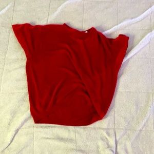 Plain red short sleeve sweater